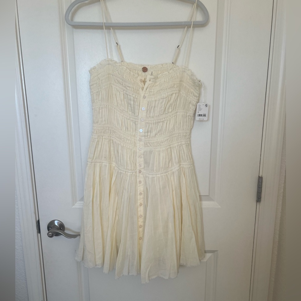 NWT Free People Ivory Mini Sun Dress- Size Medium